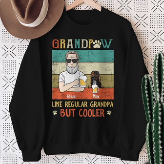 Personalized Cooler Dog Grandpa Sweatshirt - Thegiftio UK