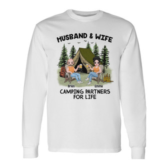 Personalized Couple Camping Partners Long Sleeve Shirt - Thegiftio UK
