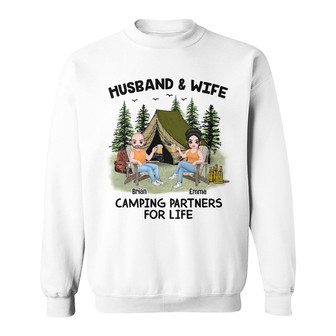Personalized Couple Camping Partners Sweatshirt - Thegiftio UK