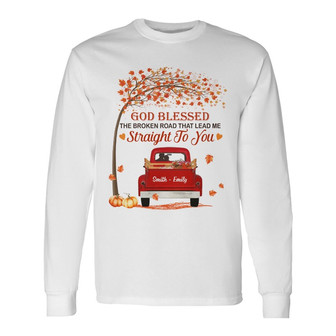 Personalized Couple Fall Halloween Long Sleeve Shirt - Thegiftio UK