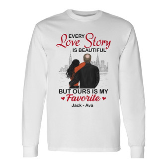 Personalized Couple Love Story Long Sleeve Shirt - Thegiftio UK