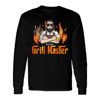 Personalized Dad BBQ Grill Long Sleeve Shirt - Thegiftio UK