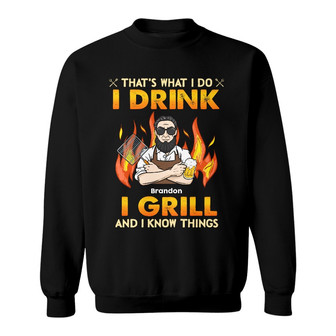 Personalized Dad BBQ Grill Sweatshirt - Thegiftio UK