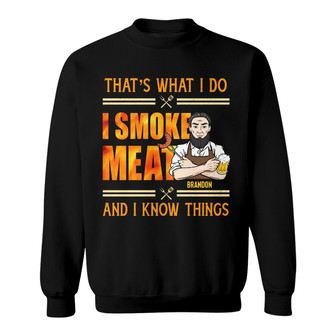 Personalized Dad BBQ I Smoke Meat Sweatshirt - Thegiftio UK