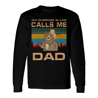 Personalized Dad Bear Long Sleeve Shirt - Thegiftio UK