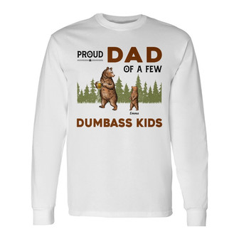 Personalized Dad Bear Long Sleeve Shirt - Thegiftio UK