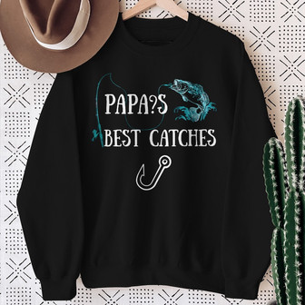 Personalized Dad Fishing Best Catches Sweatshirt - Thegiftio UK