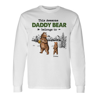 Personalized Dad Grandpa Bear Belongs To Long Sleeve Shirt - Thegiftio UK