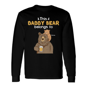 Personalized Dad Grandpa Bear Long Sleeve Shirt - Thegiftio UK