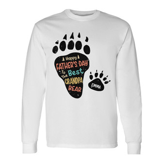 Personalized Dad Grandpa Bear Long Sleeve Shirt - Thegiftio UK