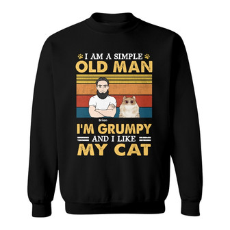 Personalized Dad Grandpa Cat Sweatshirt - Thegiftio UK