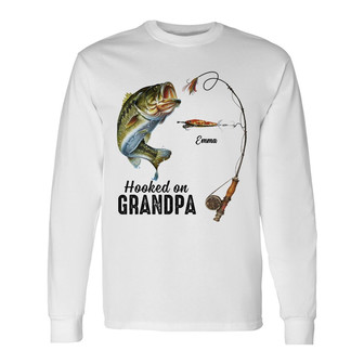 Personalized Dad Grandpa Fishing Long Sleeve Shirt - Thegiftio UK