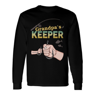 Personalized Dad Grandpa Fishing Long Sleeve Shirt - Thegiftio UK
