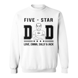 Personalized Dad Grandpa Five Star Sweatshirt - Thegiftio UK
