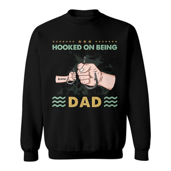 Personalized Dad Grandpa Hand Fishing Sweatshirt - Thegiftio UK