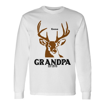 Personalized Dad Grandpa Hunting Deer Long Sleeve Shirt - Thegiftio UK