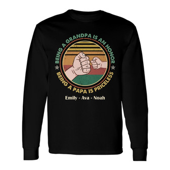 Personalized Dad Grandpa Long Sleeve Shirt - Thegiftio UK
