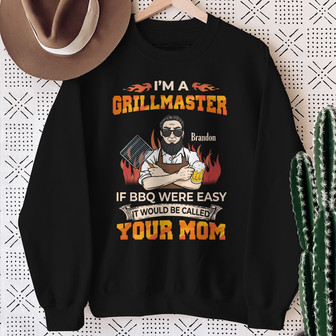 Personalized Dad Grillmaster BBQ Sweatshirt - Thegiftio UK