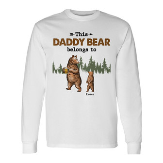 Personalized Dad Papa Bear Long Sleeve Shirt - Thegiftio UK