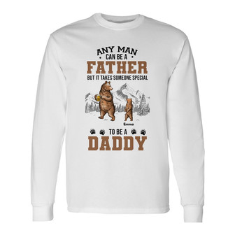 Personalized Dad Papa Bear Long Sleeve Shirt - Thegiftio UK