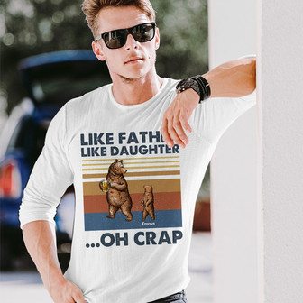 Personalized Dad Papa Bear Long Sleeve Shirt - Thegiftio UK