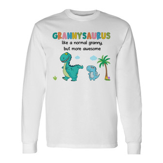Personalized Dinosaur Mom Grandma Long Sleeve Shirt - Thegiftio UK