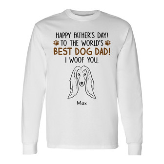 Personalized Dog Dad Father's Day Long Sleeve Shirt - Thegiftio UK