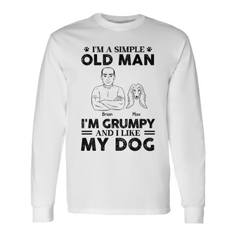 Personalized Dog Dad Grandpa Long Sleeve Shirt - Thegiftio UK