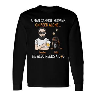 Personalized Dog Dad Long Sleeve Shirt - Thegiftio UK