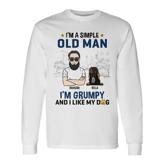 Personalized Dog Dad Long Sleeve Shirt - Thegiftio UK
