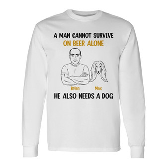Personalized Dog Dad Long Sleeve Shirt - Thegiftio UK