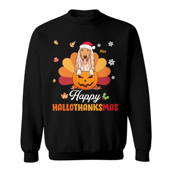 Personalized Dog HalloThanksMas Fall Halloween Sweatshirt - Thegiftio UK