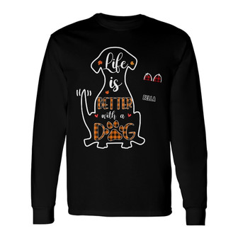 Personalized Dog Life Better Fall Halloween Long Sleeve Shirt - Thegiftio UK