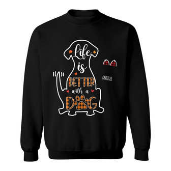 Personalized Dog Life Better Fall Halloween Sweatshirt - Thegiftio UK