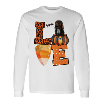 Personalized Dog Love Fall Halloween Long Sleeve Shirt - Thegiftio UK