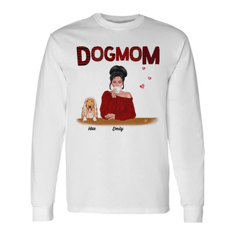 Personalized Dog Mom Christmas Long Sleeve Shirt - Thegiftio UK