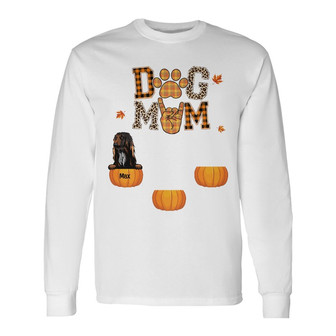 Personalized Dog Mom Fall Halloween Long Sleeve Shirt - Thegiftio UK
