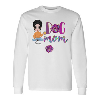 Personalized Dog Mom Long Sleeve Shirt - Thegiftio UK