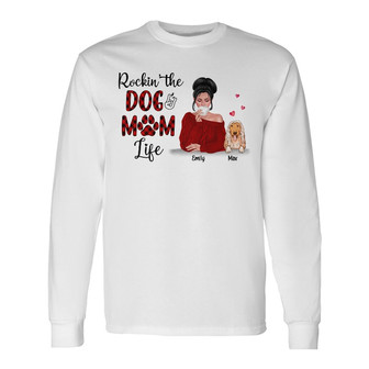Personalized Dog Mom Long Sleeve Shirt - Thegiftio UK