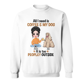 Personalized Dog Mom Love Coffee Sweatshirt - Thegiftio UK