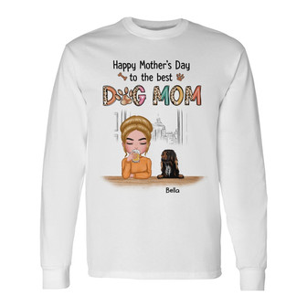 Personalized Dog Mom Mother's Day Long Sleeve Shirt - Thegiftio UK