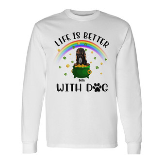 Personalized Dog Patrick's Day Long Sleeve Shirt - Thegiftio UK