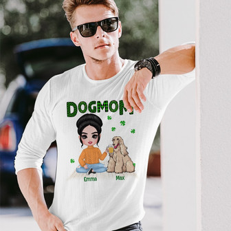 Personalized Dog Patrick's Day Mom Long Sleeve Shirt - Thegiftio UK
