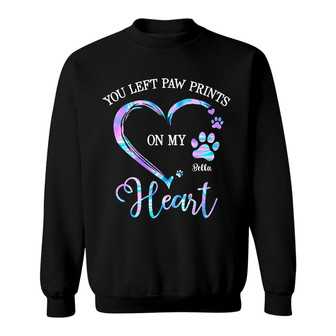Personalized Dog Paw Prints On My Heart Sweatshirt - Thegiftio UK