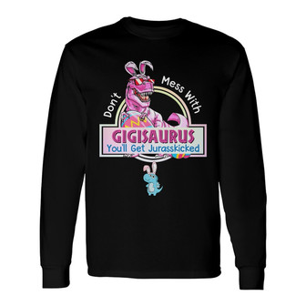Personalized Easter Mom Grandma Dinosaur Long Sleeve Shirt - Thegiftio UK