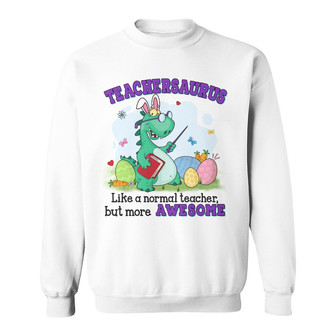 Personalized Easter Teacher Dinosaur Sweatshirt - Thegiftio UK
