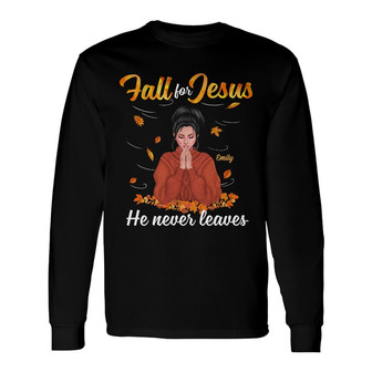 Personalized Fall Girl Long Sleeve Shirt - Thegiftio UK