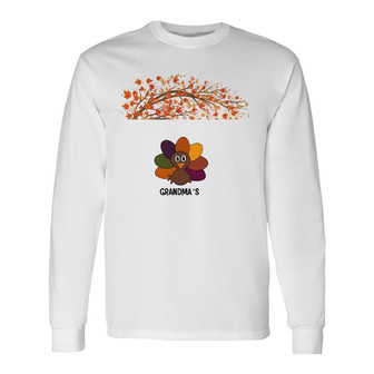 Personalized Fall Grandma Little Turkeys Long Sleeve Shirt - Thegiftio UK