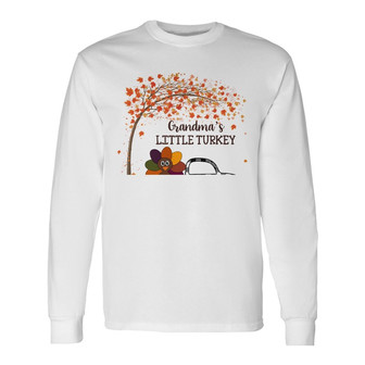 Personalized Fall Grandma Little Turkeys Long Sleeve Shirt - Thegiftio UK