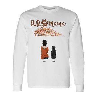Personalized Fall Halloween Dog Mom Fur Mama Long Sleeve Shirt - Thegiftio UK